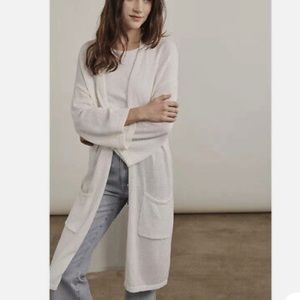 Elizabeth & James White Button-Front Cardigan Duster Size L